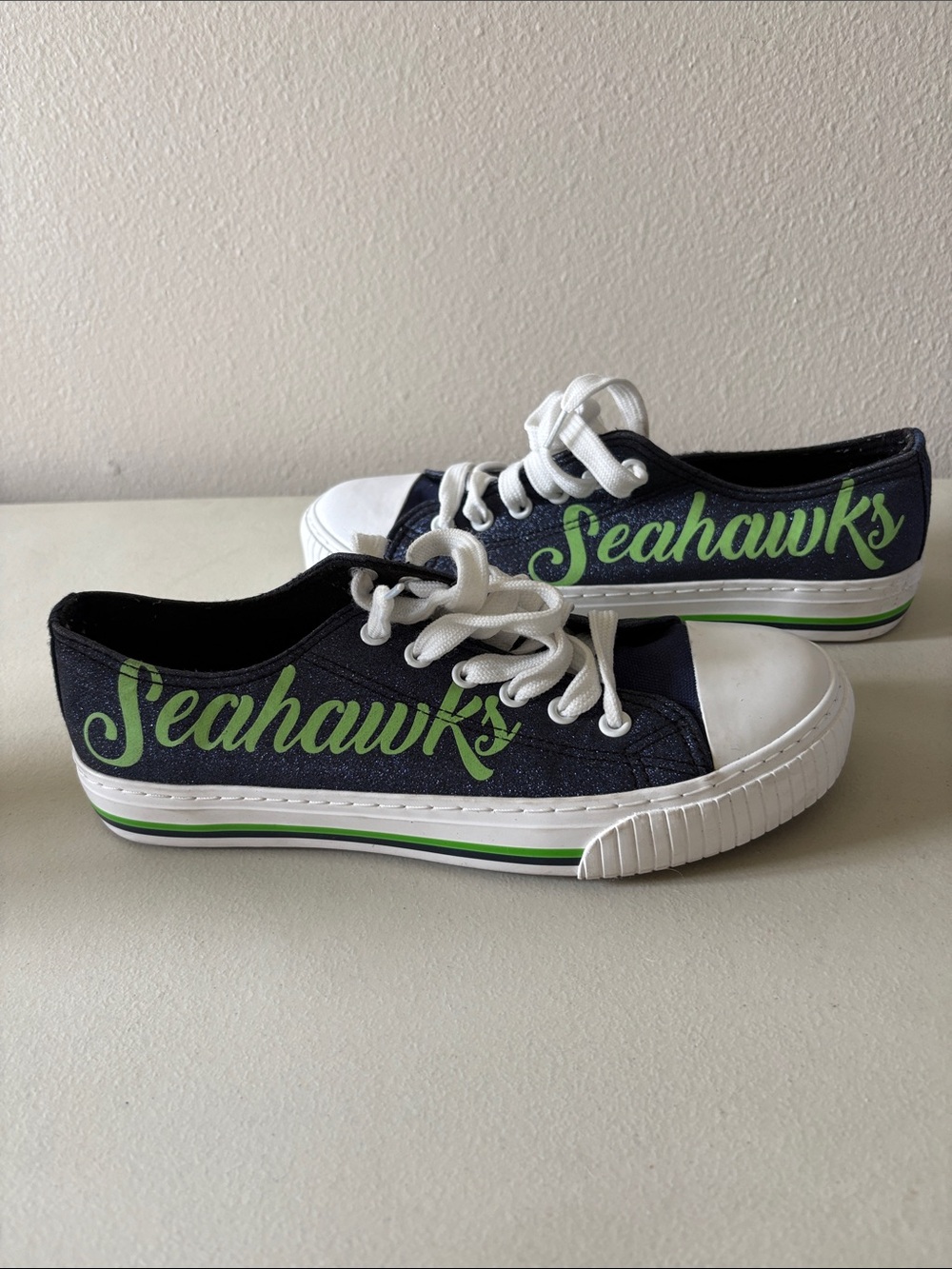 Seattle Seahawks Navy and White Women's Lace-Up size 9 Seattle Seahawks sneakers